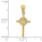 14K 2-D Starburst Crucifix Charm