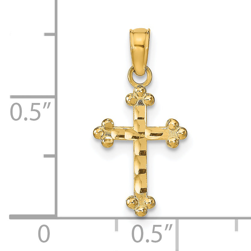 14k D/C Cross Pendant