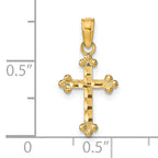 14k D/C Cross Pendant