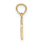 14K Polished and Engraved Mini Cross Charm