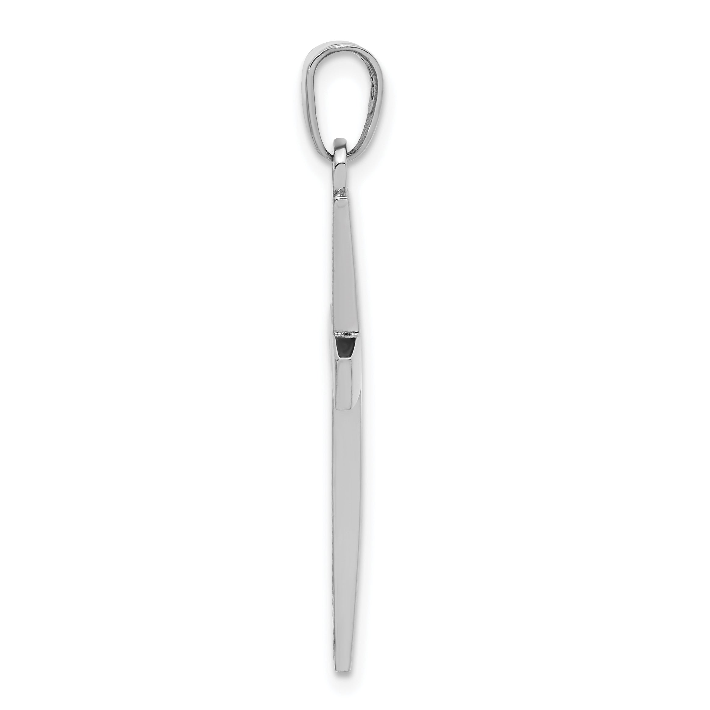 14K White Gold Polished Beveled Cross Charm Secondary image