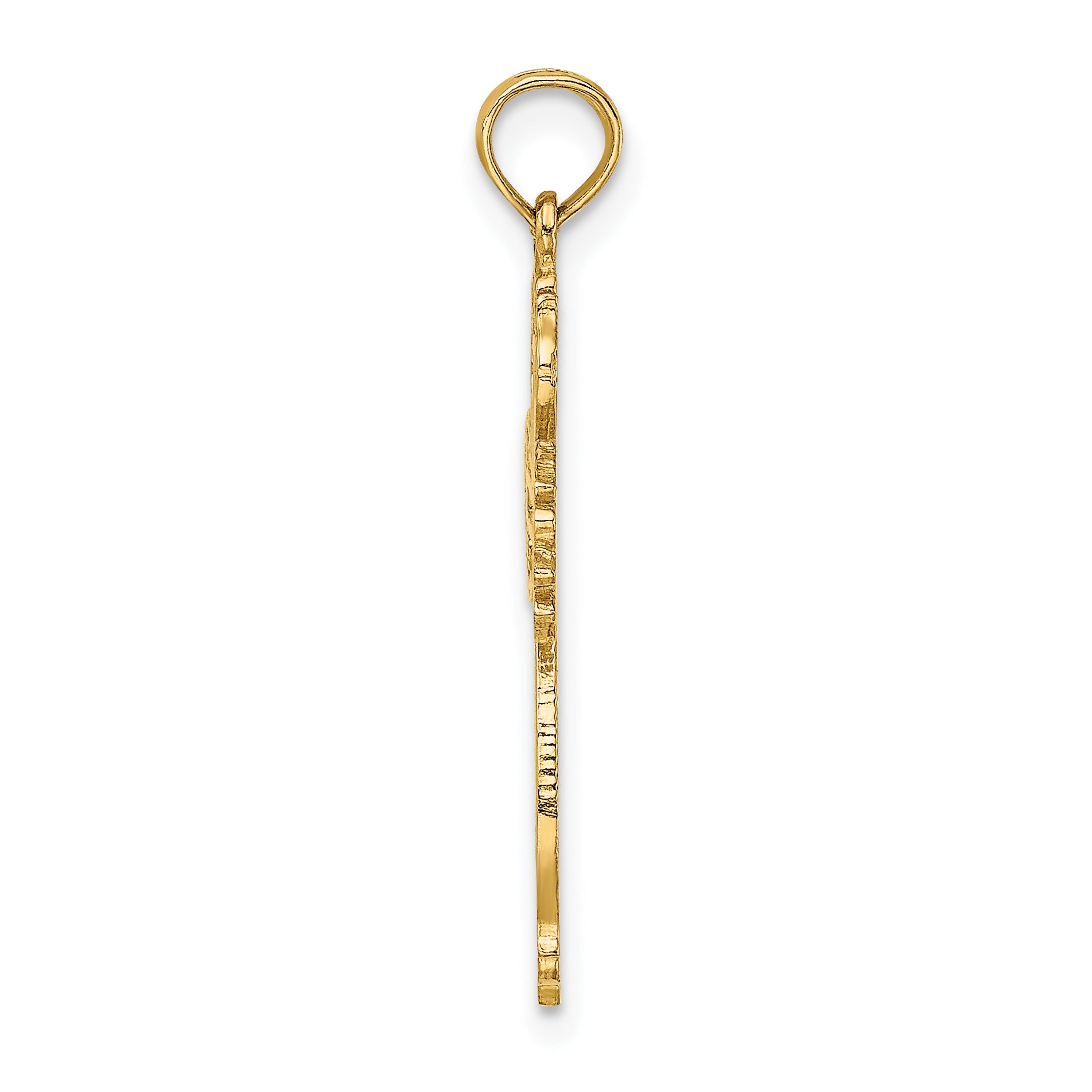 14K Cut-Out Scroll Framed Cross Charm
