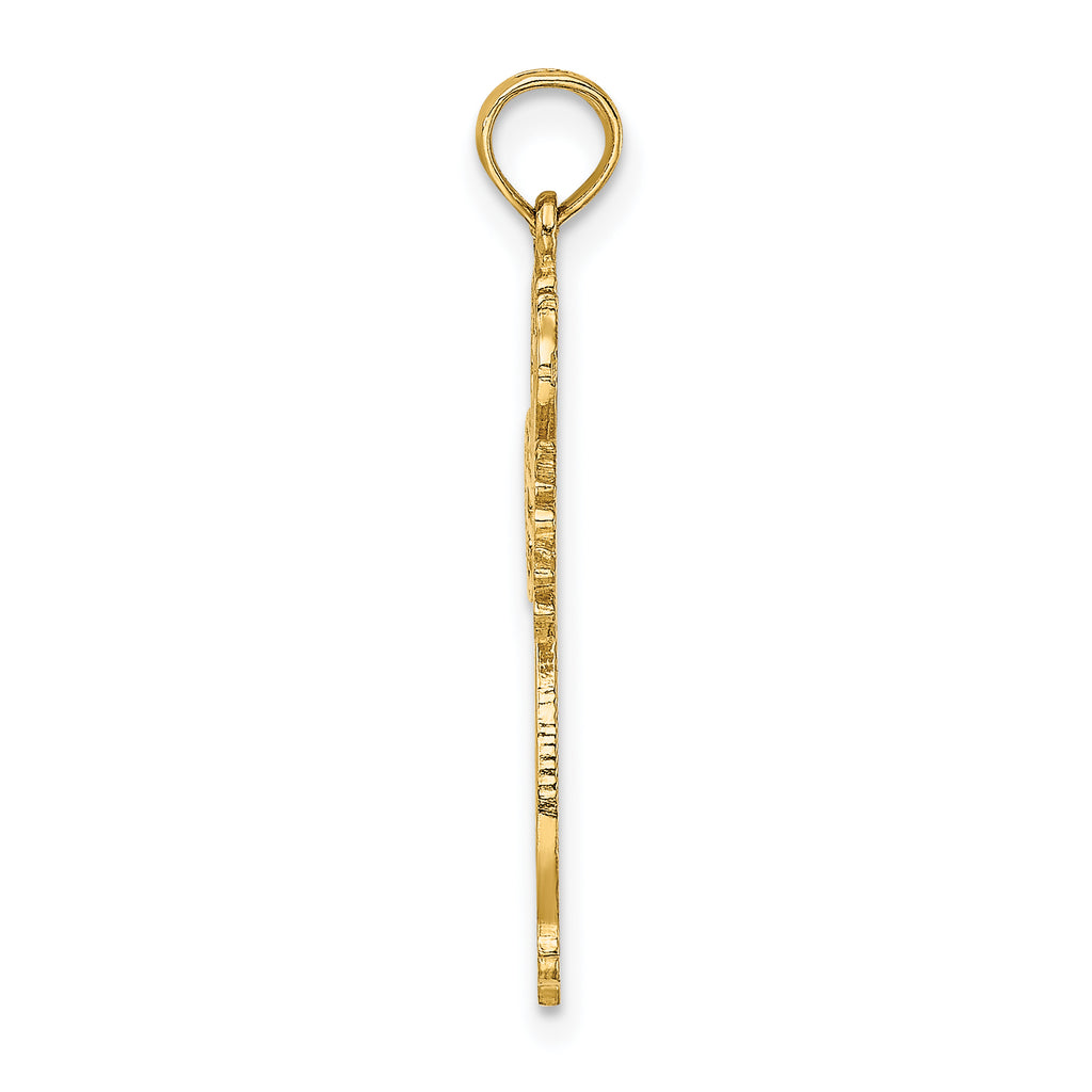 14K Cut-Out Scroll Framed Cross Charm