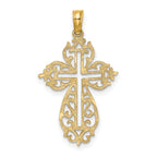 14K Cut-Out Scroll Framed Cross Charm