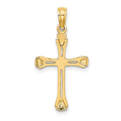 14K Polished Beveled Cut-out Cross Pendant
