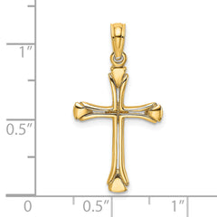 14K Polished Beveled Cut-out Cross Pendant