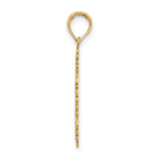 14K Textured w/ Lace Trim Cross Charm
