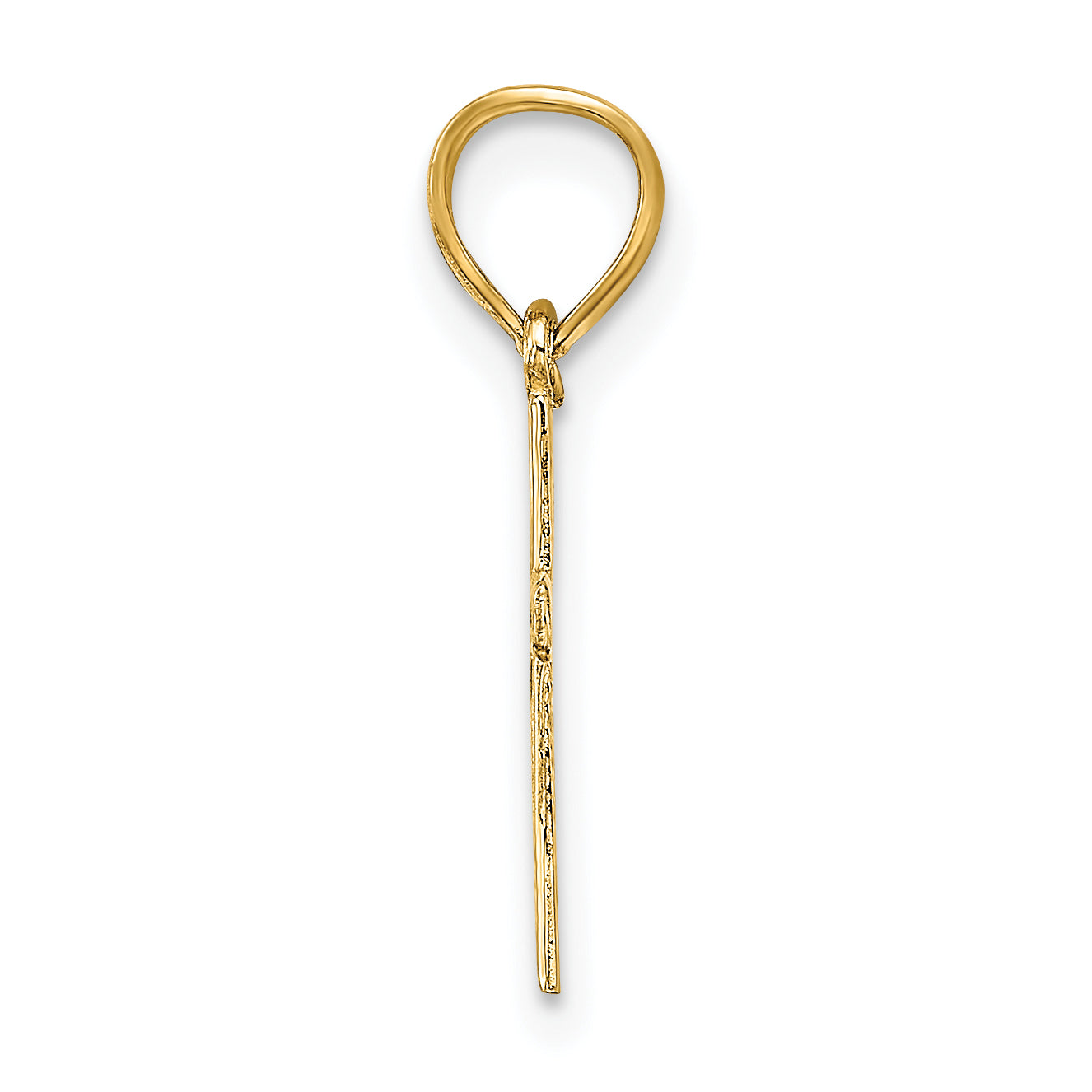 14K Polished w/ Star Pattern Mini Cross Charm