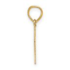 14K Polished w/ Star Pattern Mini Cross Charm