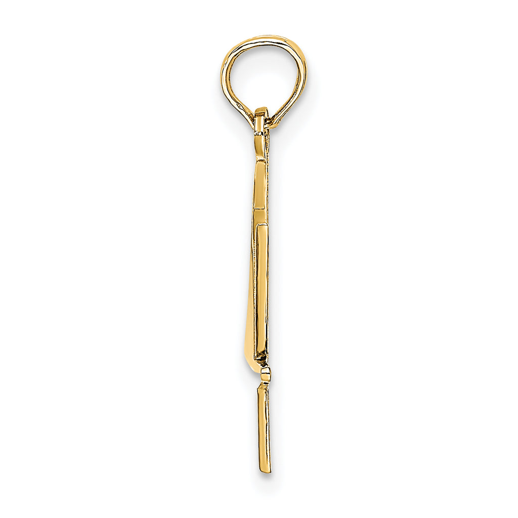 14K Polished Star Of David W/Chai Charm
