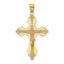 14K Textured Cut-Out Crucifix W/Budded Tips Charm