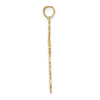 14K Polished Lace Trim Cross Charm