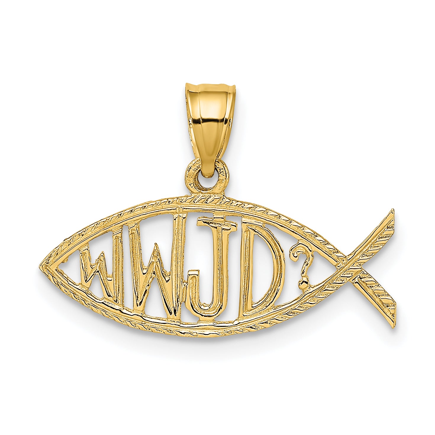 14K WWJD  Ichthus Charm Main image