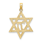 14K Star of David W/ Chi Center  Charm