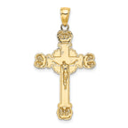 14K Crucifix W/ Sunburst Charm