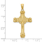 14K Crucifix W/ Sunburst Charm