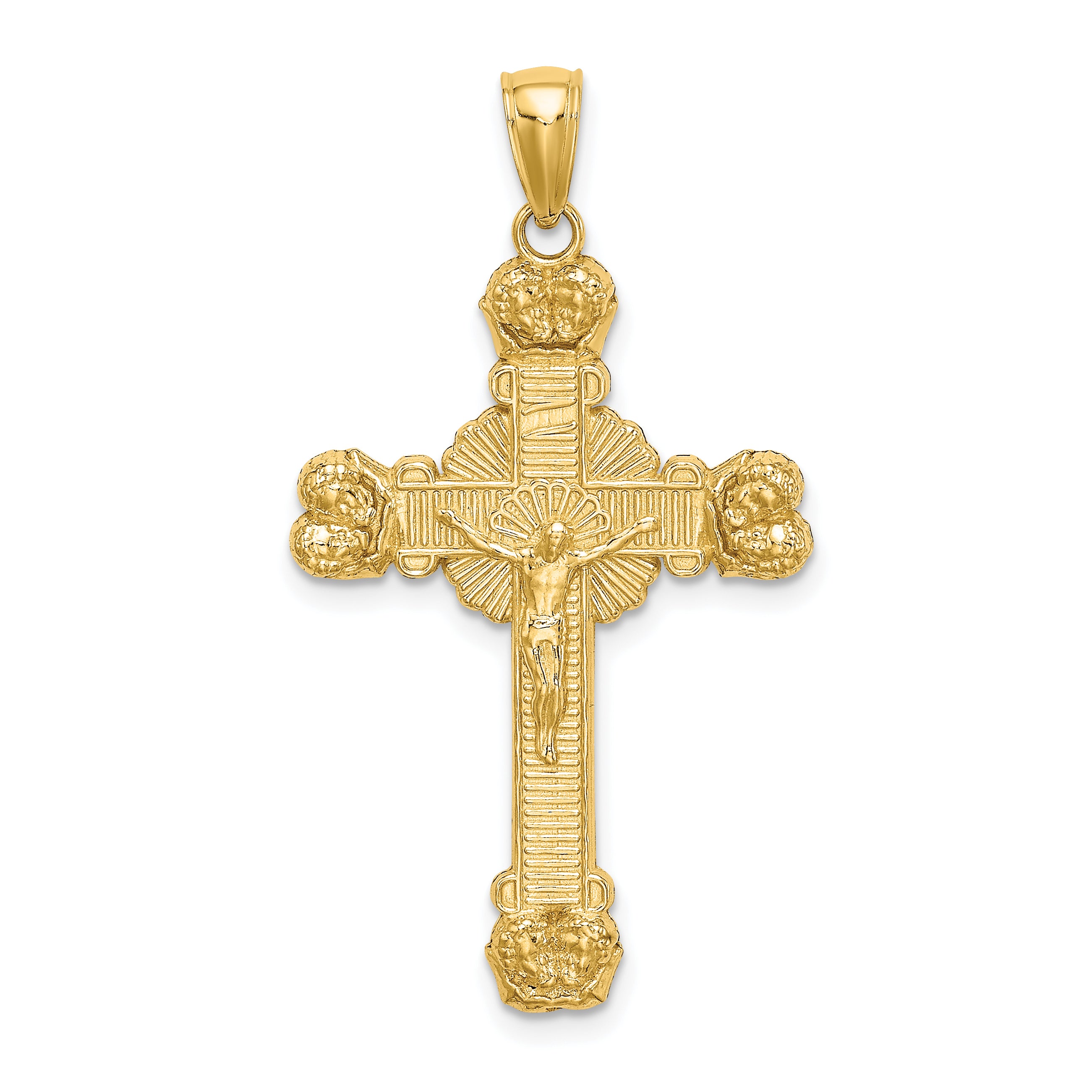 14K Crucifix W/ Sunburst Charm Main image