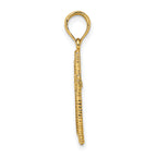 14K Cross w/ Textured Border Design Charm