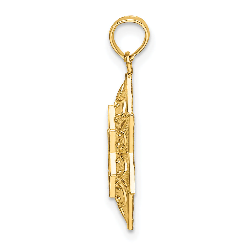14K Textured Star Of David Charm