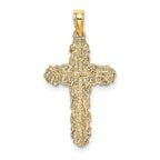14K Cross w/ Filigree Lace Trim Charm