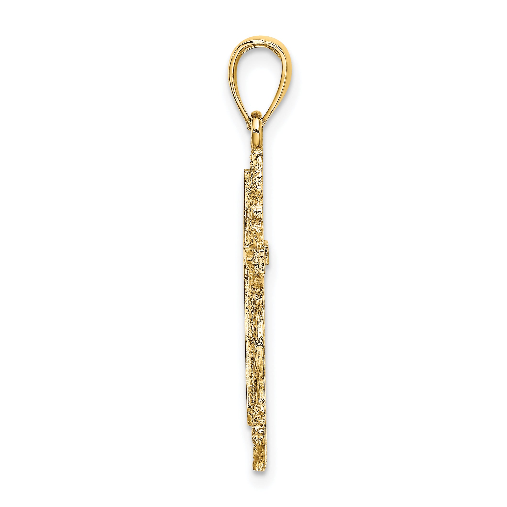 14K Cross w/ Lace Trim Charm