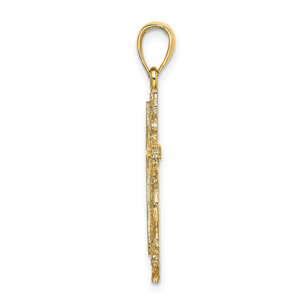 14K Cross w/ Lace Trim Charm