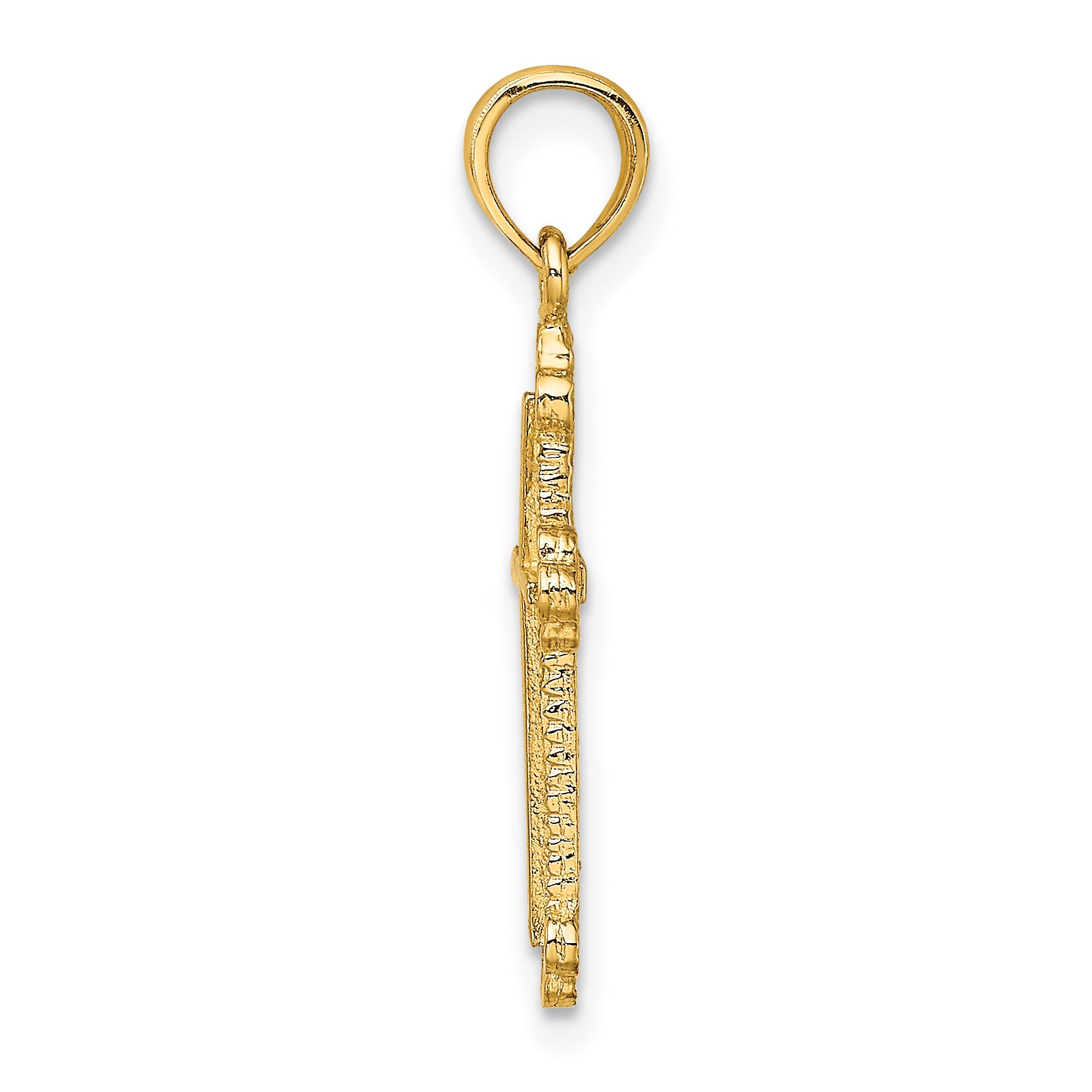 14K Cross W/ Spade Tip Edges Charm Secondary image
