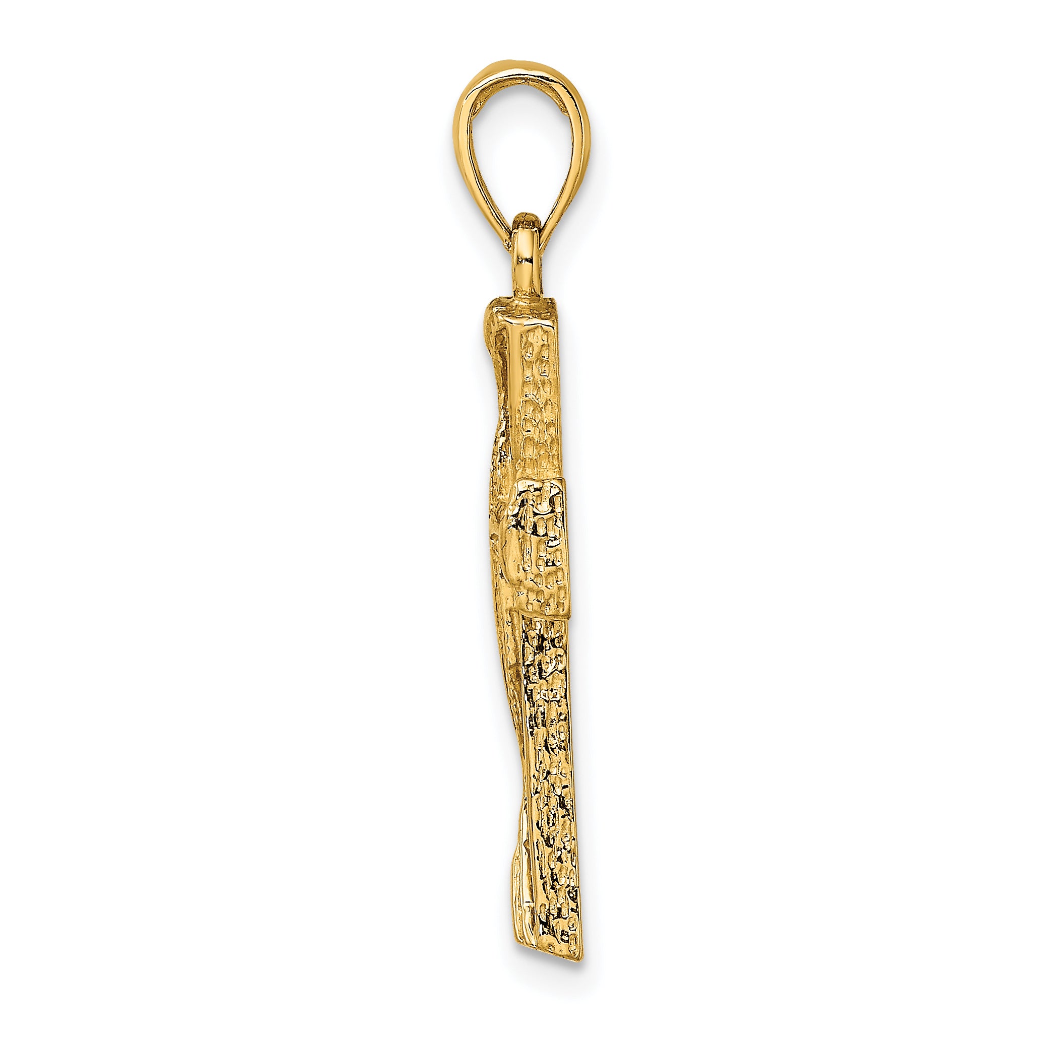 14K Polished Cut-Out Design Cross Charm