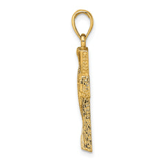 14K Polished Cut-Out Design Cross Charm