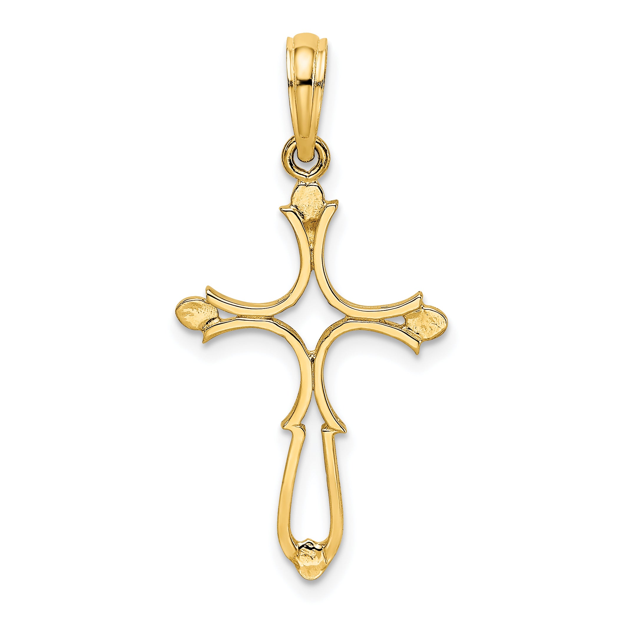14K Cross Cut-Out and Polished Cross Charm Main image