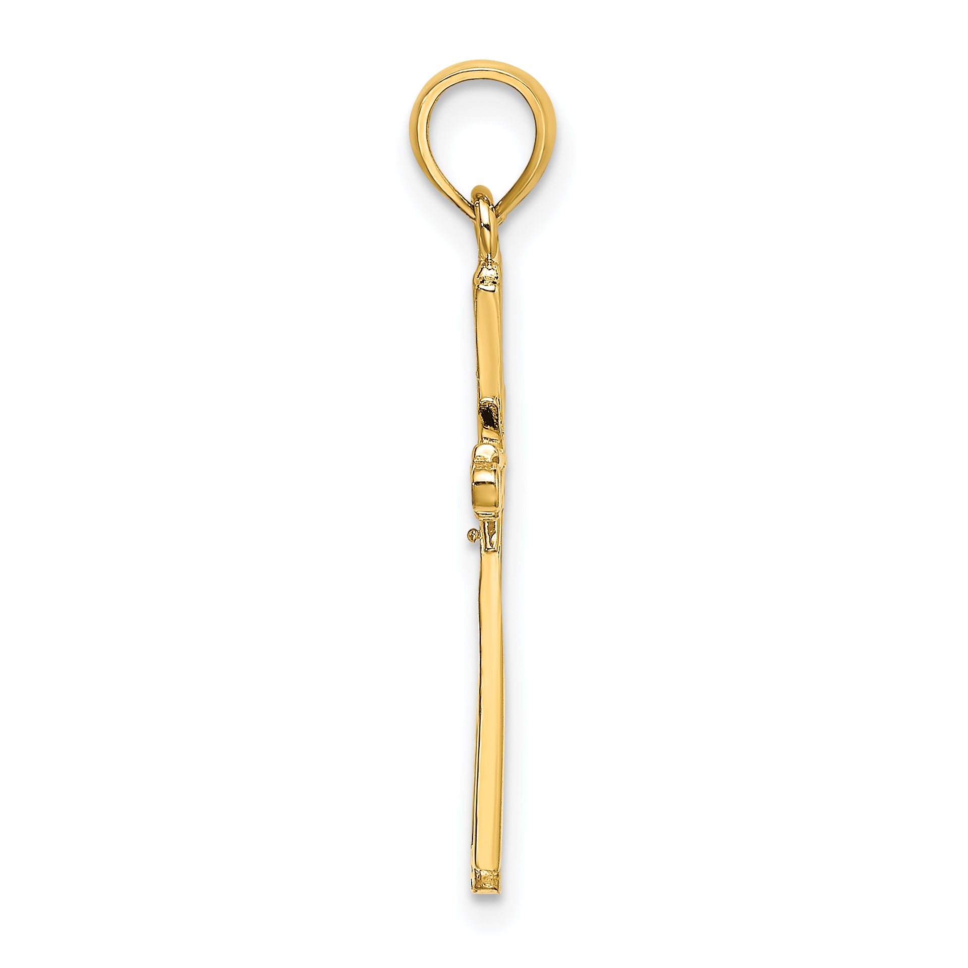 14K Polished w/ X Center Cross Charm Secondary image