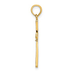 14K Polished w/ X Center Cross Charm