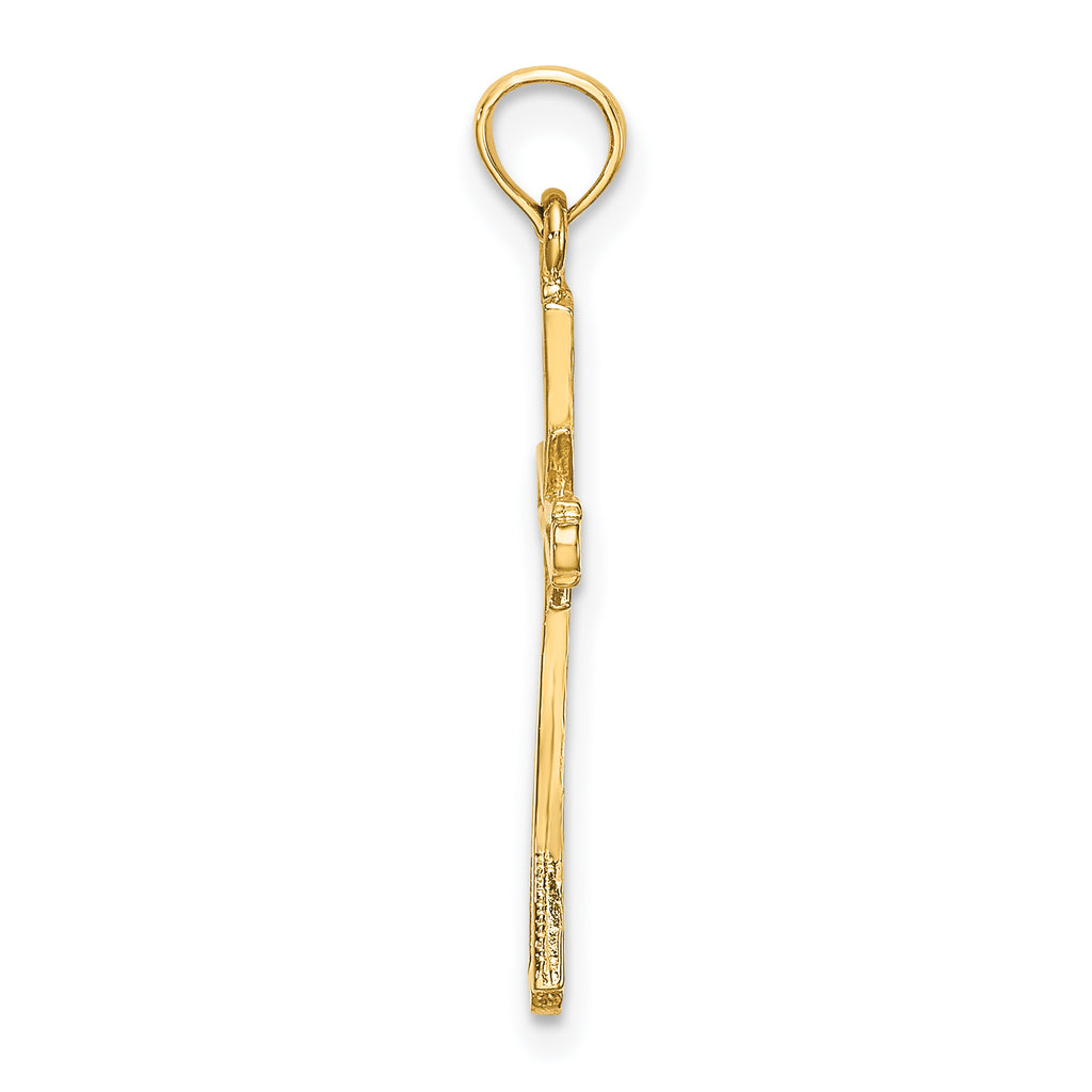 14K D/C w/ X-Center On Cross Charm