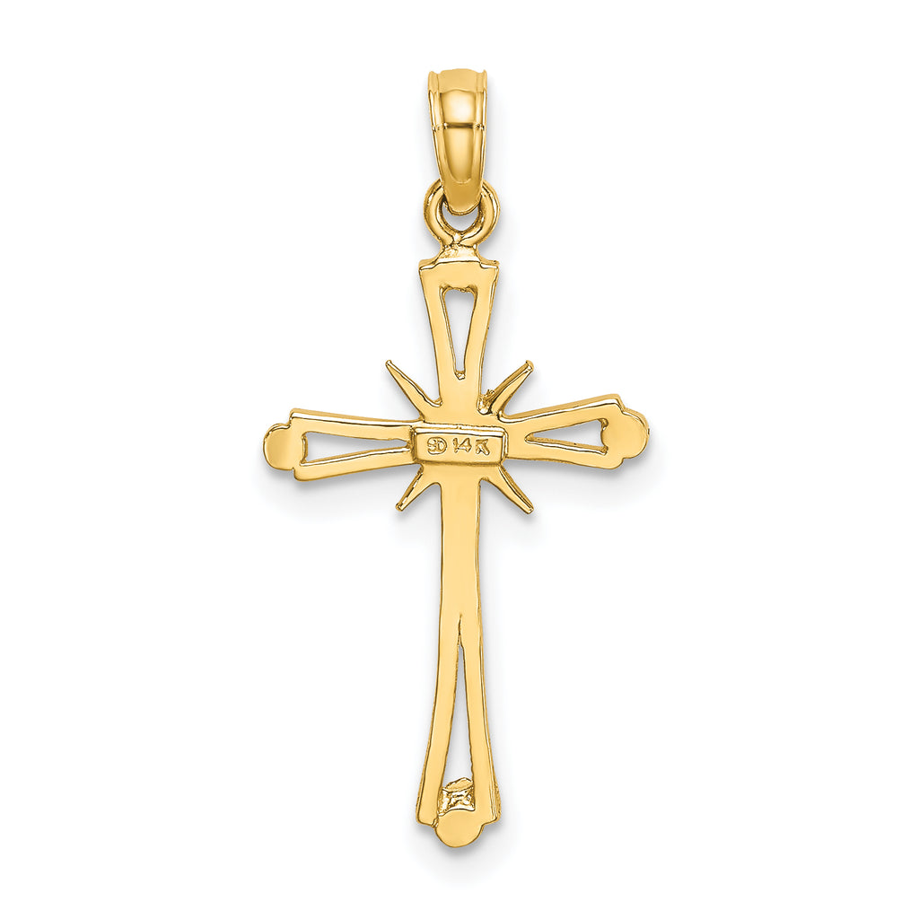 14K D/C w/ X-Center On Cross Charm
