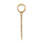 14K Polished and Textured Cross Charm