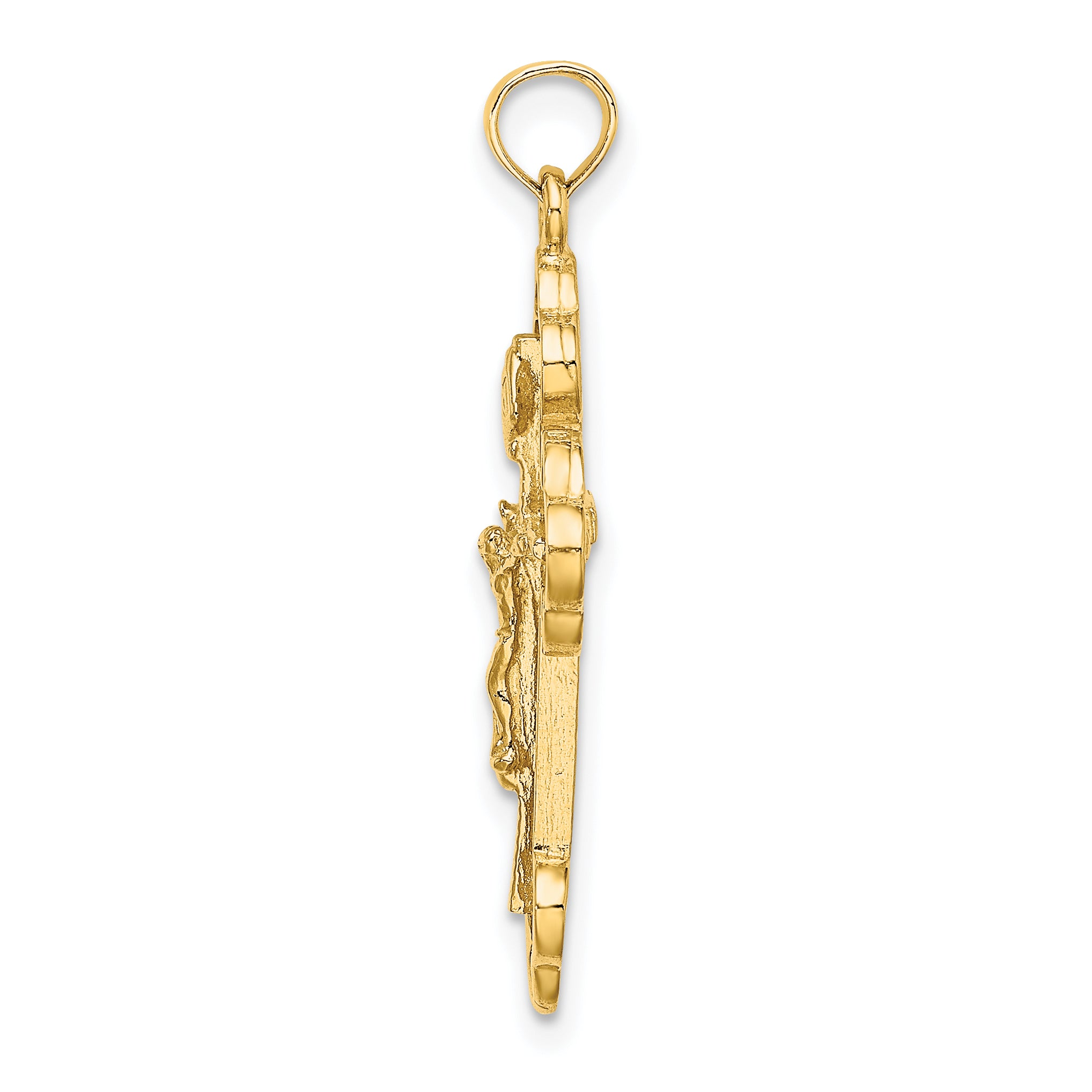 14K Crucifix W/ Budded Tips Charm Secondary image