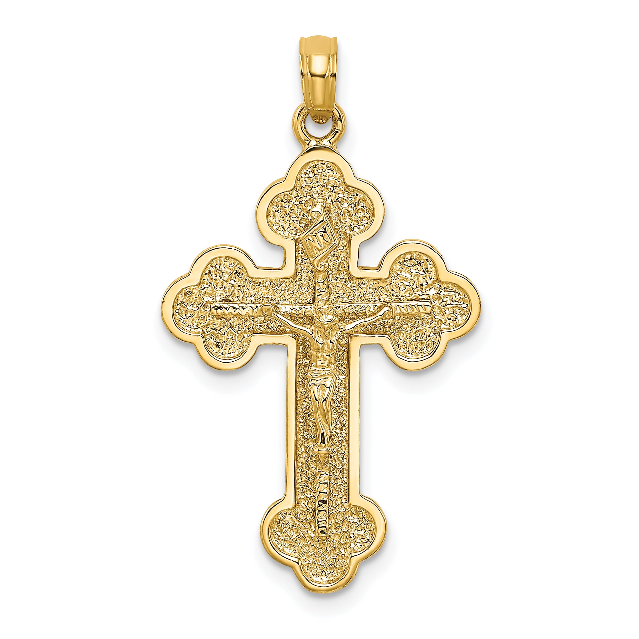 14K Crucifix W/ Budded Tips Charm Main image