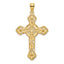 14K Cut-Out Floral Cross Pendant