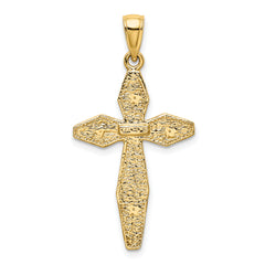 14K Textured Cross Charm