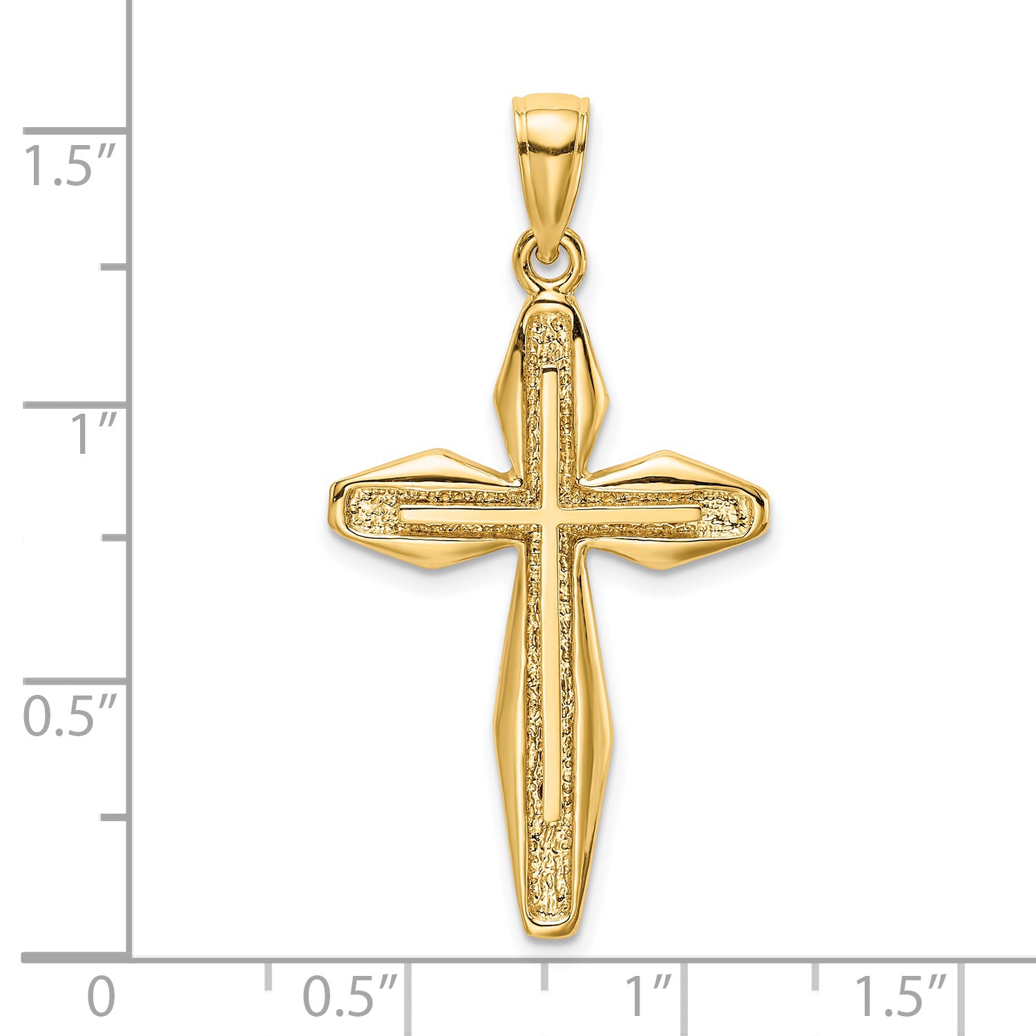 14K Textured Cross Charm