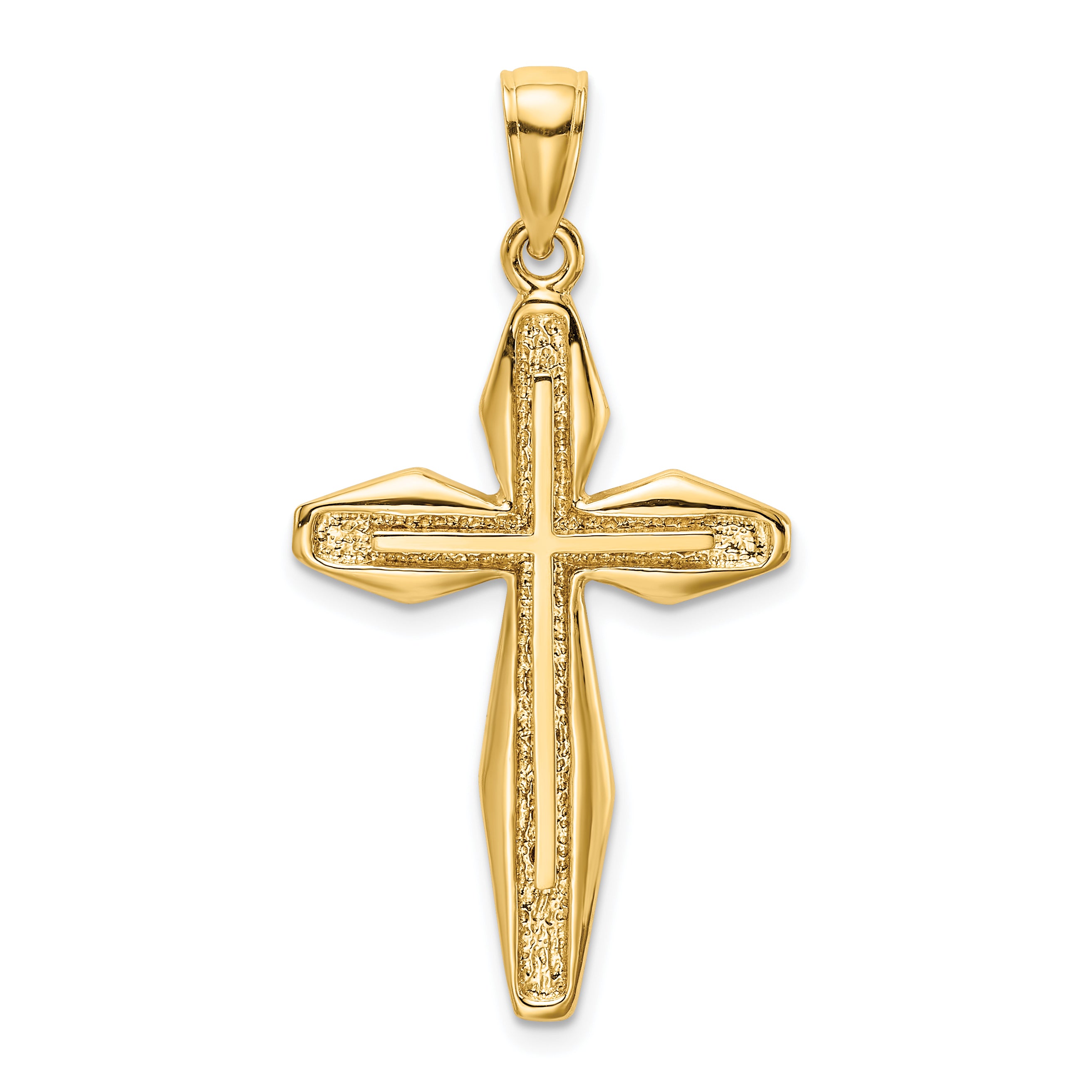 14K Textured Cross Charm Main image