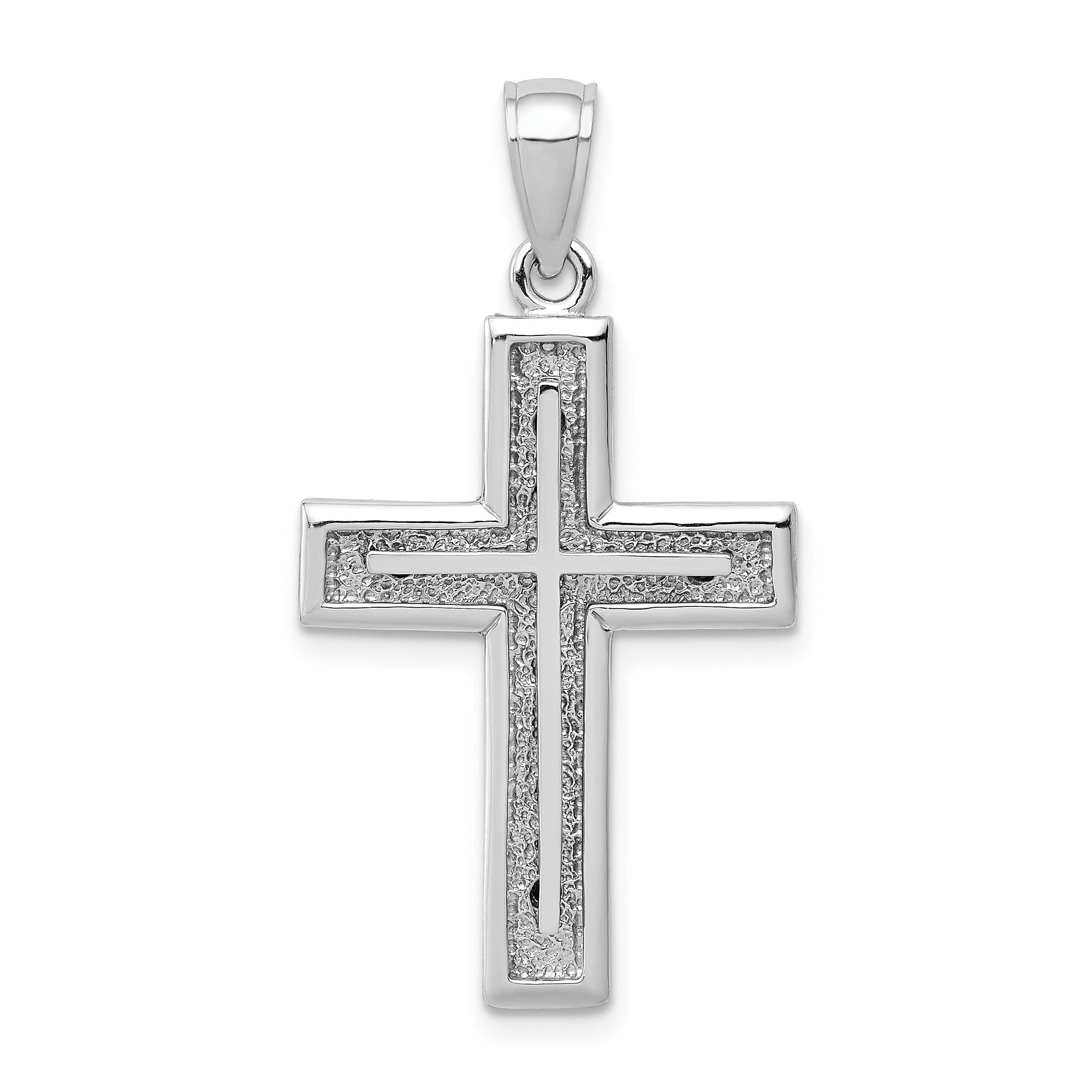 14K White Gold Cross Charm Main image