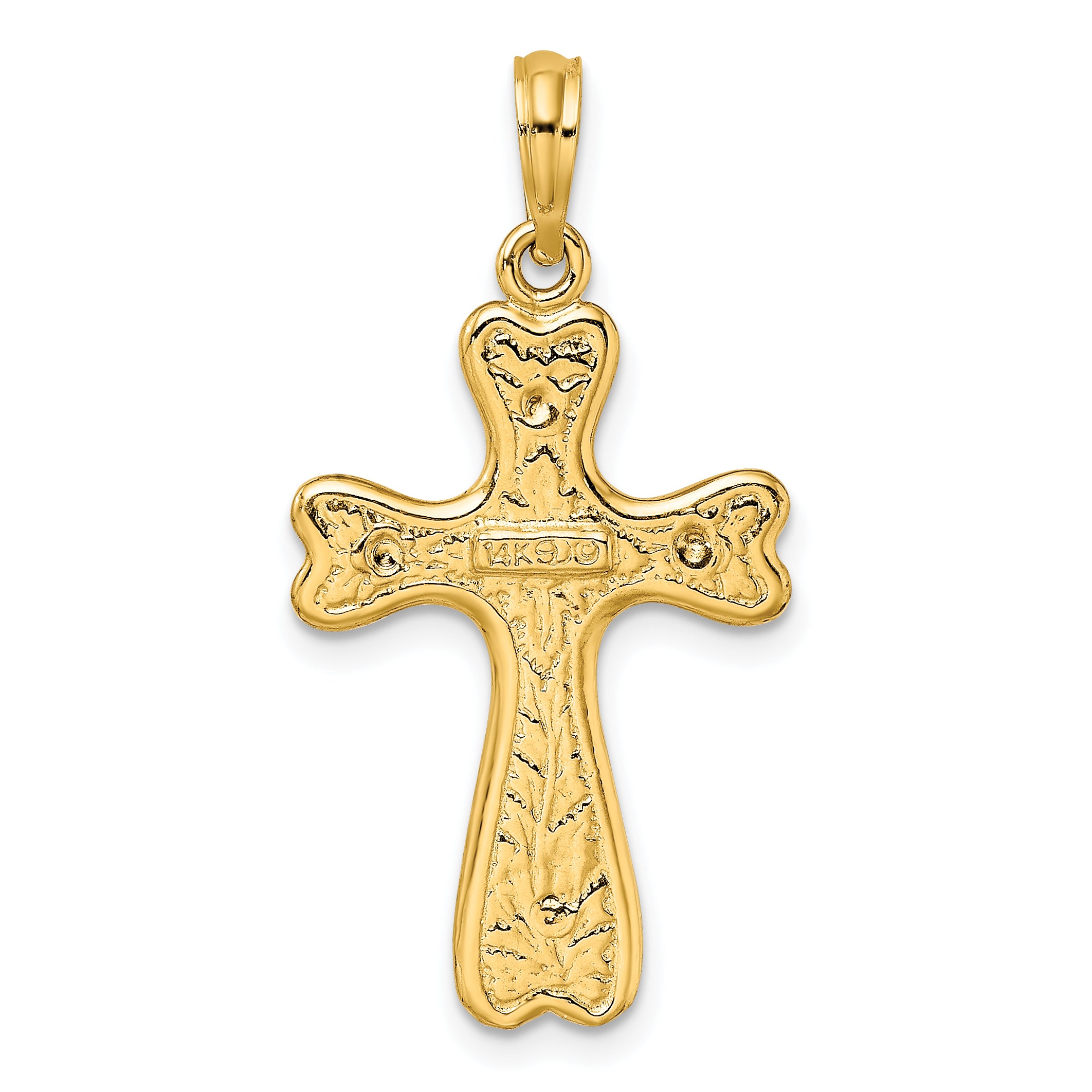 14K Cross w/ Heart Shaped Ends Charm