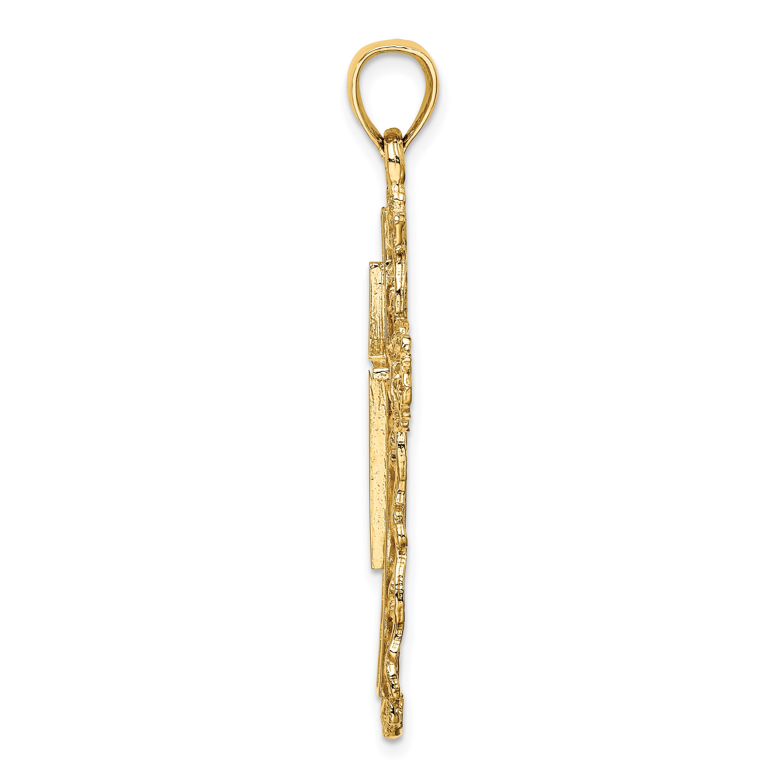 14K Cross W/ Lace Trim Charm Secondary image