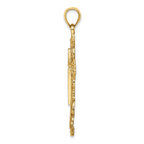 14K Cross W/ Lace Trim Charm