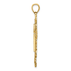 14K Cross W/ Lace Trim Charm