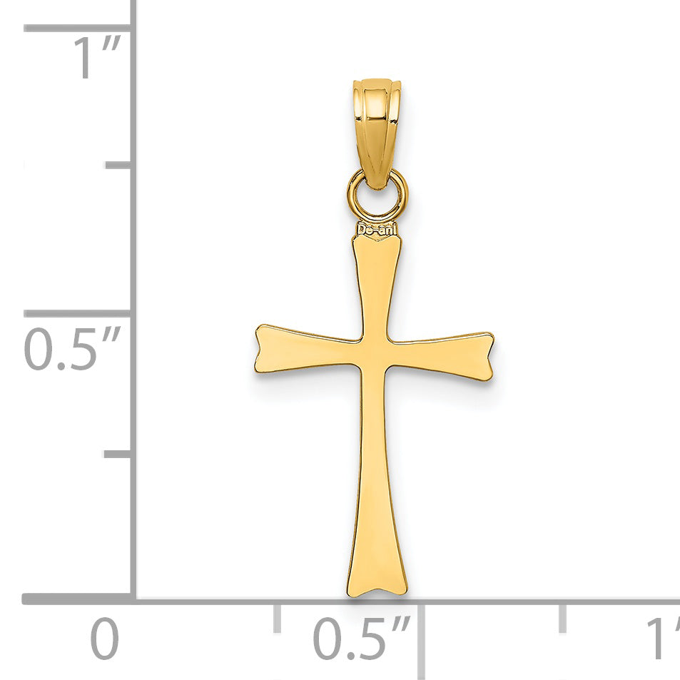 14K Polished Cross Charm