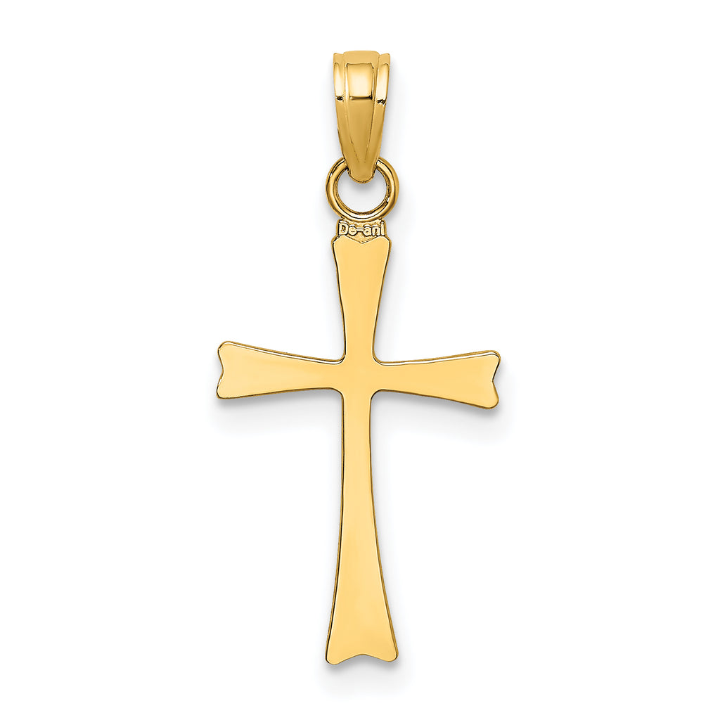 14K Polished Cross Charm