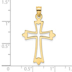 14K Polished and Cut-Out Cross Charm