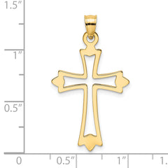 14K Polished and Cut-Out Cross Charm